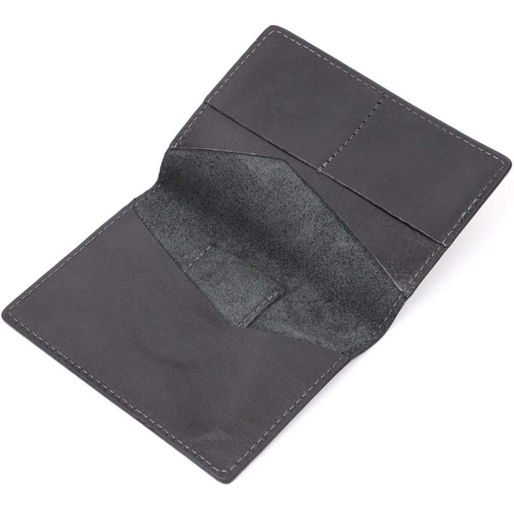 Сучасна шкіряна обкладинка на паспорт з утримувачем для Apple AirTag GRANDE PELLE 11622 Чорний Київ - фото 4