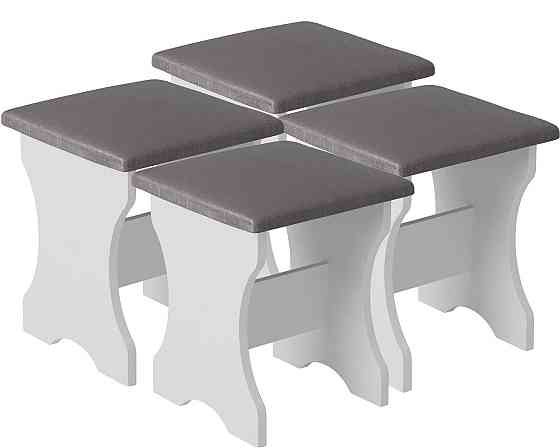 Четыре табуретки (комплект 4 шт) 35х35х44 см - Белый Львов