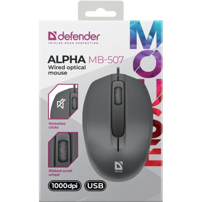 Мышка Defender Alpha MB-507 USB Black (52507) Винница - изображение 3