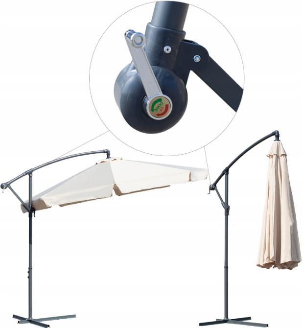 Парасолька садова 350x250см MalTec бежева з нахилом (Польща) Київ - фото 3