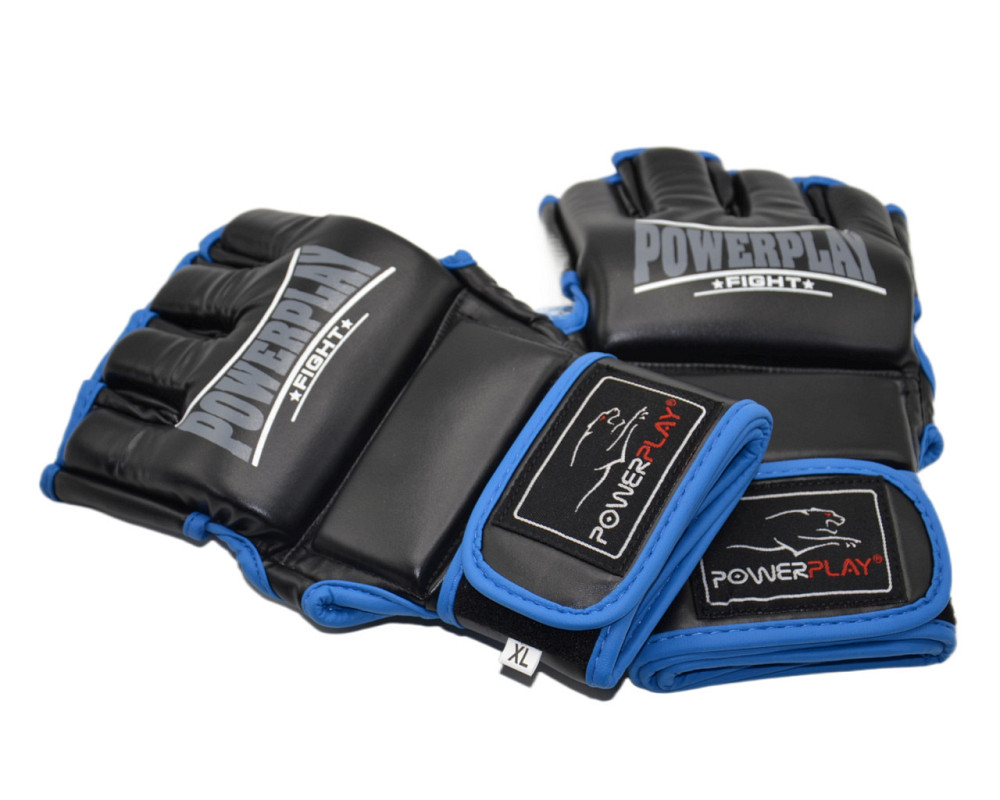Рукавиці для MMA PowerPlay 3058 Чорно-Сині M Каменское - изображение 9
