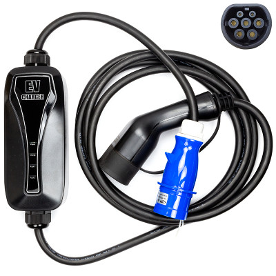 Зарядний пристрій для електромобіля HiSmart Type 2-CEE, 6-32A, 7.2кВт, 1 фазний, 5м (EV200047) Вінниця - фото 1