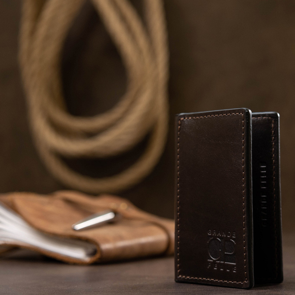 Шкіряна візитниця GRANDE PELLE 11531 Коричневий Київ - фото 4