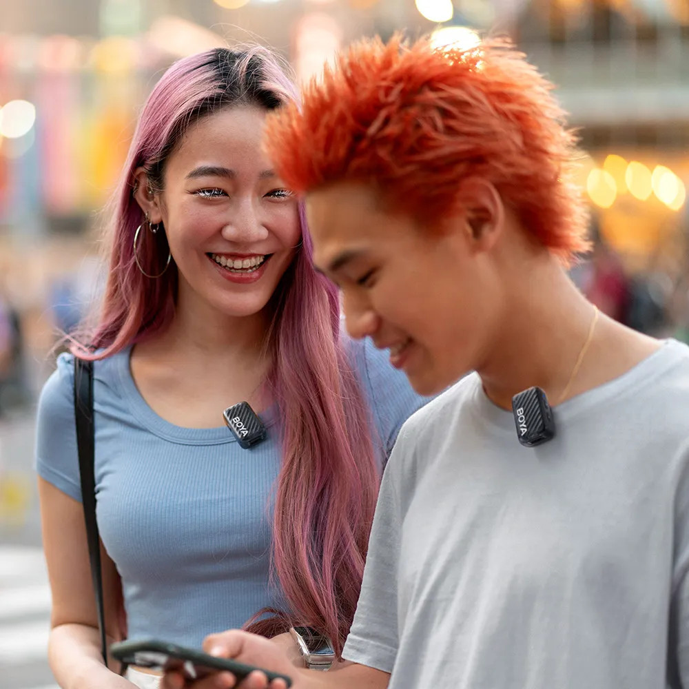 Мікрофон подвійний бездротовий / рекордер з ШІ шумозаглушенням для телефону камери Type-C BOYAMIC 2-01 SBR Київ - фото 6