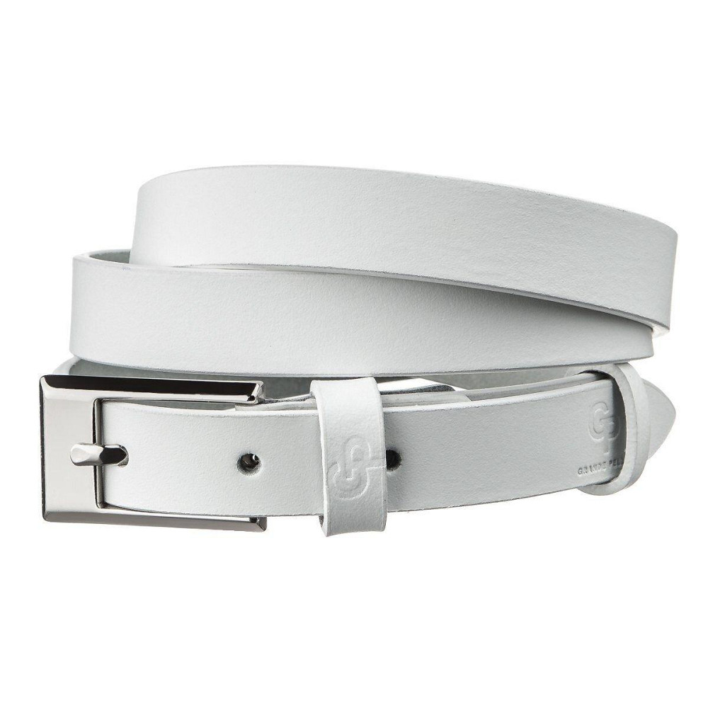 Ремень тонкий женский GRANDE PELLE 11252 Белый Киев - изображение 1