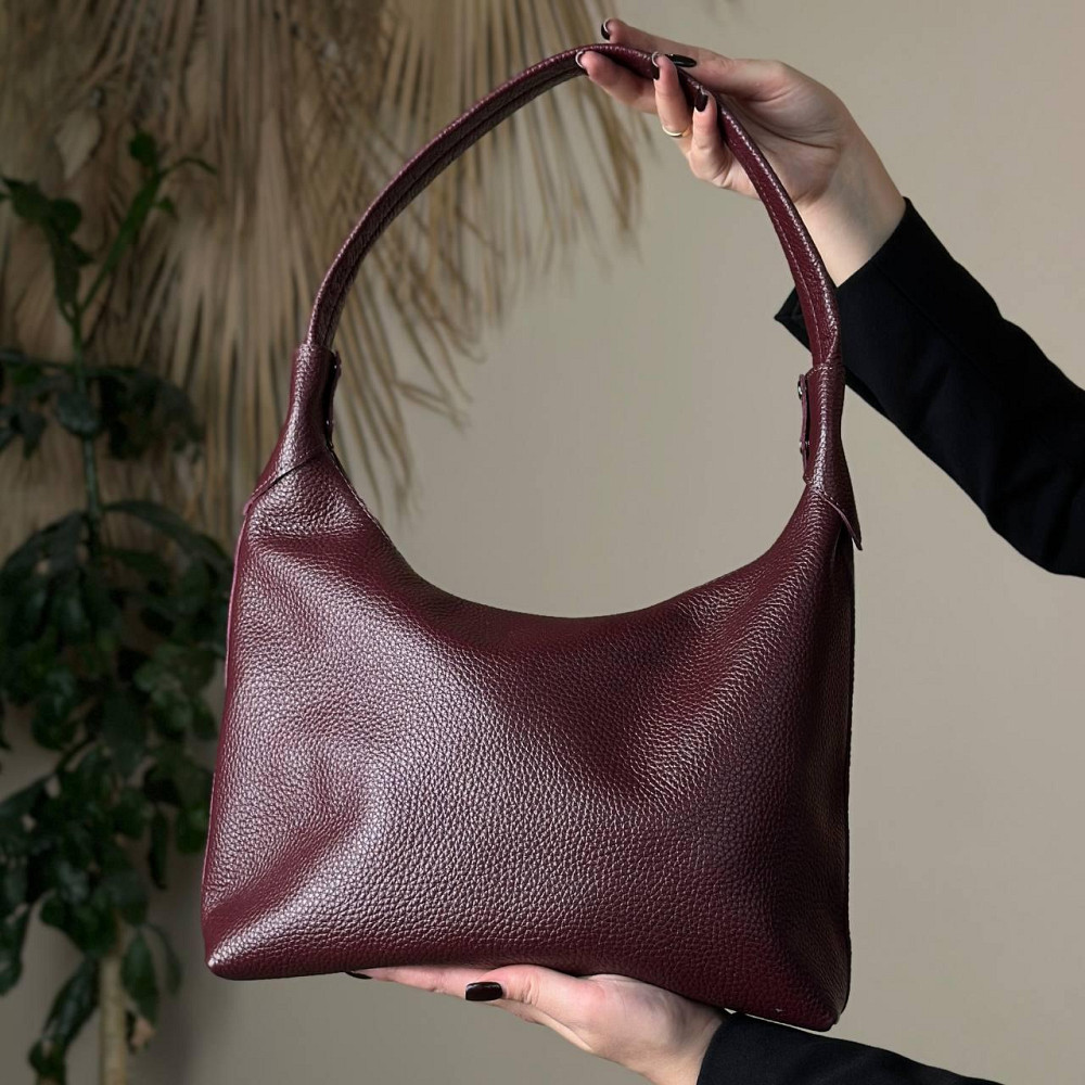 Сумка женская кожаная большая бордовая, базовая сумка, стильная сумка шопер, мяграя сумка на плечеMasterSem Киев - изображение 1