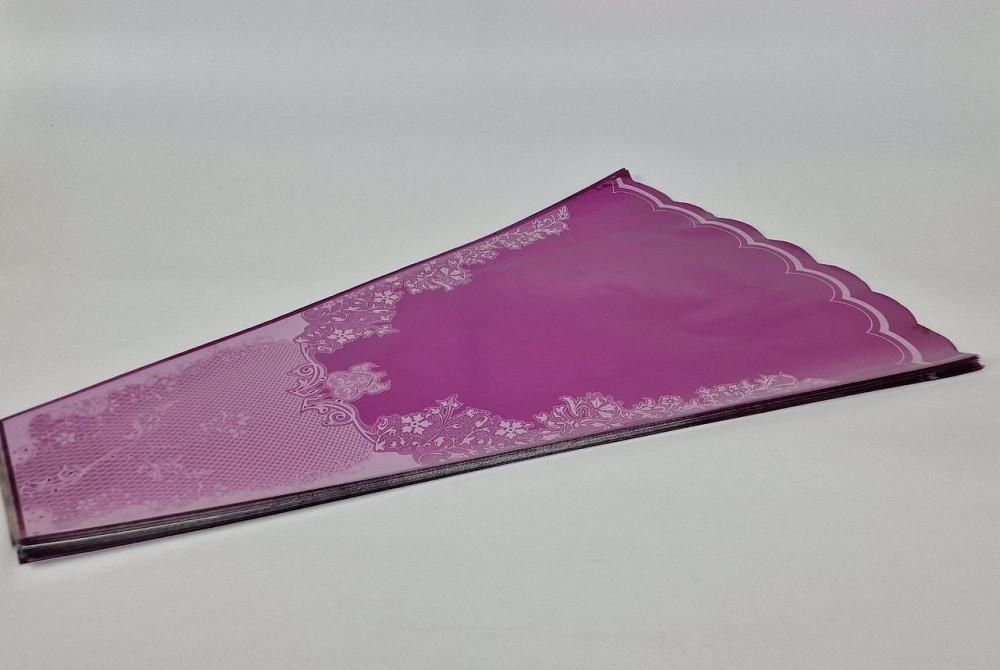 Конусне паковання під квіти h70/15низ/45верх метал малиновий (100 шт.) візерунок136 (1) (100 шт) Харків - фото 1