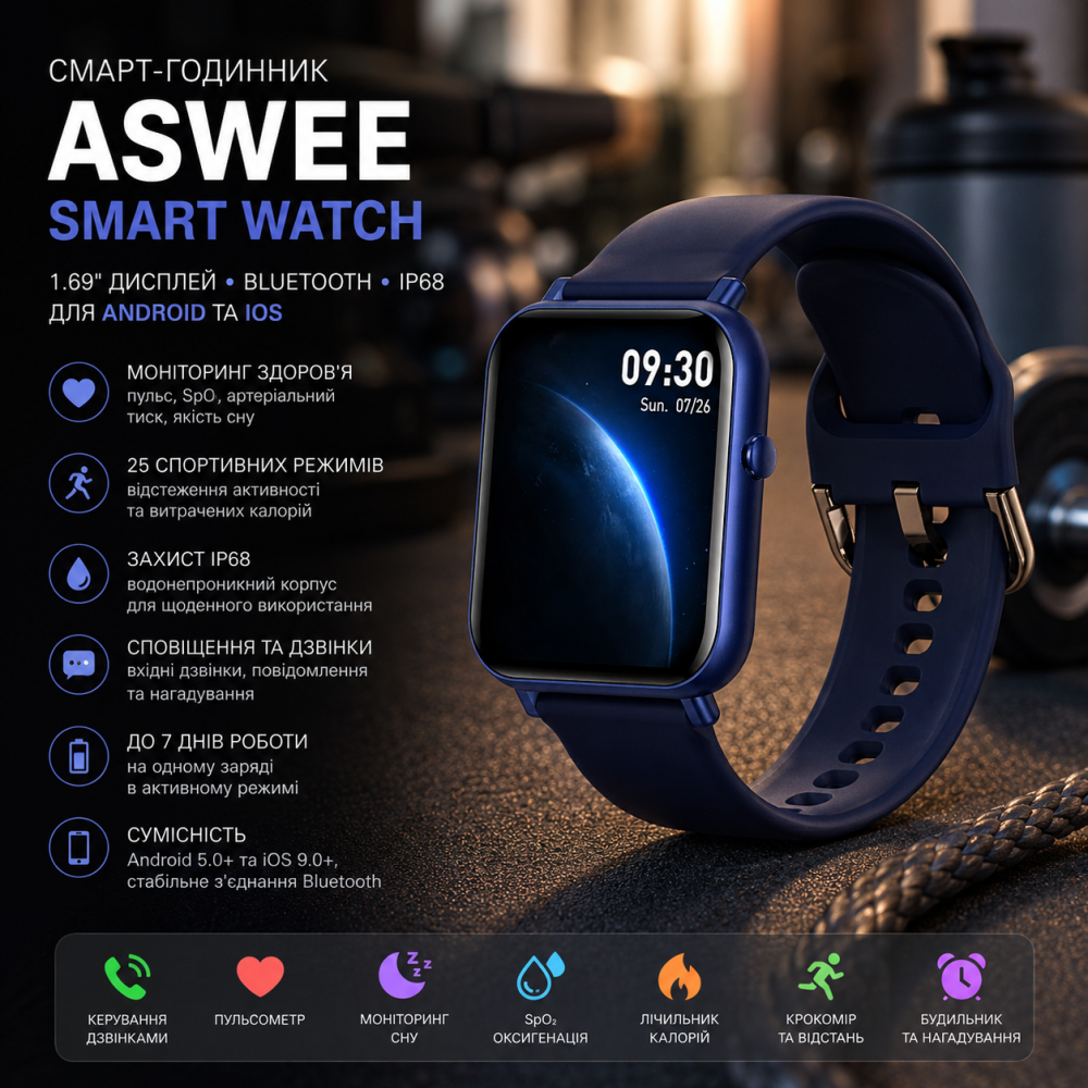 Смарт-часы ASWEE Smart Watch, 1.69