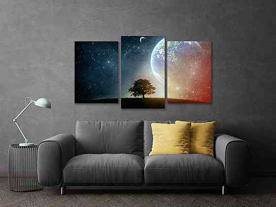 Модульна картина у вітальню/ спальню Зоряне небо Art-538_3 70x130 см Київ
