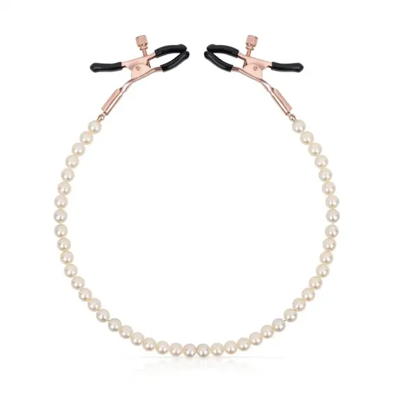 Затискачі для сосків з перлинним ланцюжком Rosy Gold - Nipple Clamps Pearls Львов