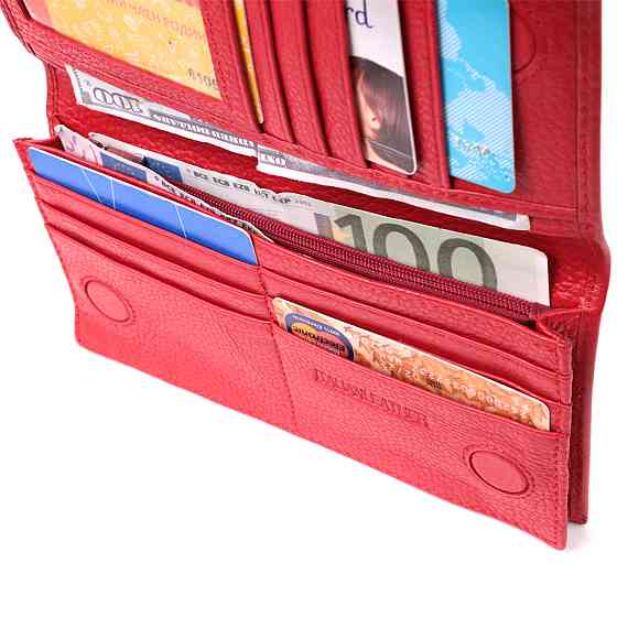 Вертикальный женский кошелек на магнитах из натуральной кожи ST Leather 22539 Красный Киев