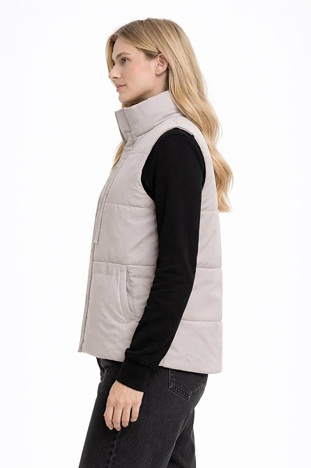 Жилет женский JOY ONE 86336 удлиненный светло-бежевый, світло-бежевый, XL Киев - изображение 14