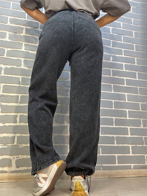 Штани жіночі W 9181 джоггери варені резинка затяжка знизу графіт, графіт, M Київ - фото 13