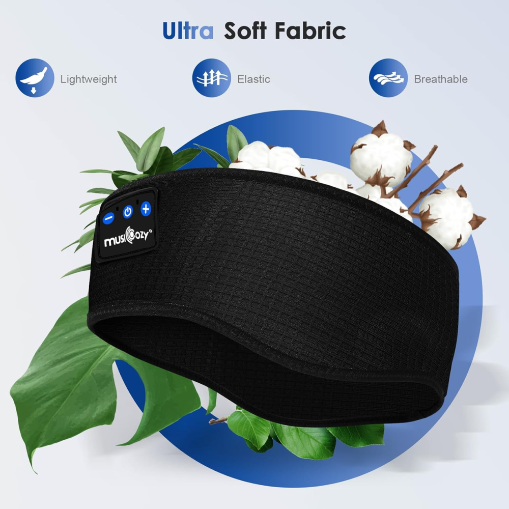 Bluetooth-наушники для сна MUSICOZY с повязкой, тонкие динамики, микрофон, до 16 часов, черные Киев - изображение 15