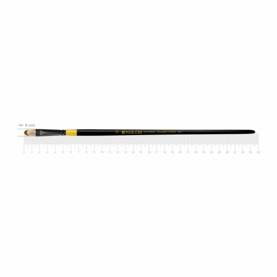 Кисть синтетика овальная Yellow stripe 1017 No10 длинная ручка KOLOS Киев