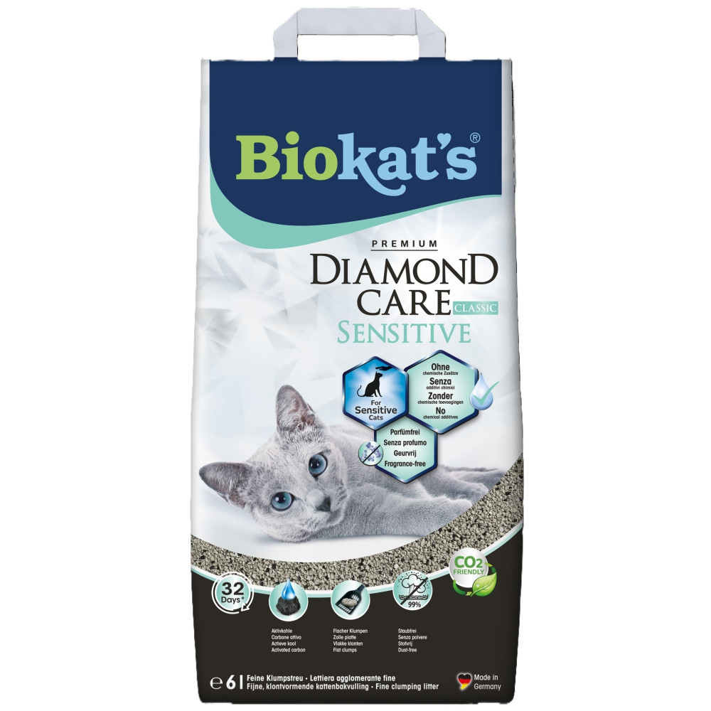 Наполнитель бентонитовый Biokats для кошачьего туалета Dimond Care Sensitive Classic 6л Киев - изображение 1