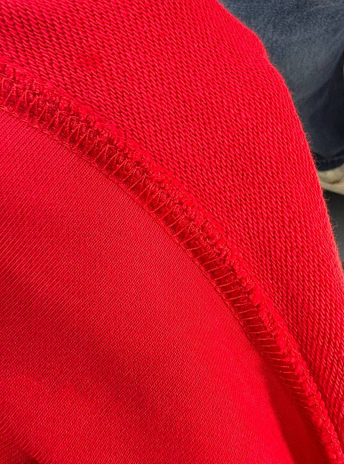 Свитшот женский Joy One 6969 оверсайз удлиненный однотонный порезы one size красный, красный, one size Киев - изображение 17