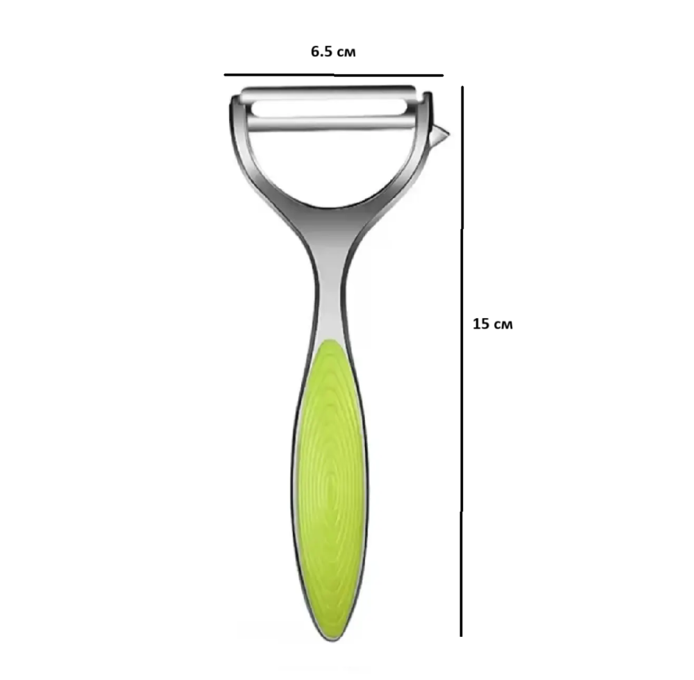Овощечистка универсальная с нержавеющей стали 15 на 6,5 см салатовый Киев - изображение 7