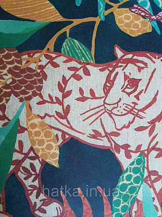 Обои виниловые на флизелине Marburg 0.53х10 New modern детские джунгли растения бабочки животные тигры пантеры Киев