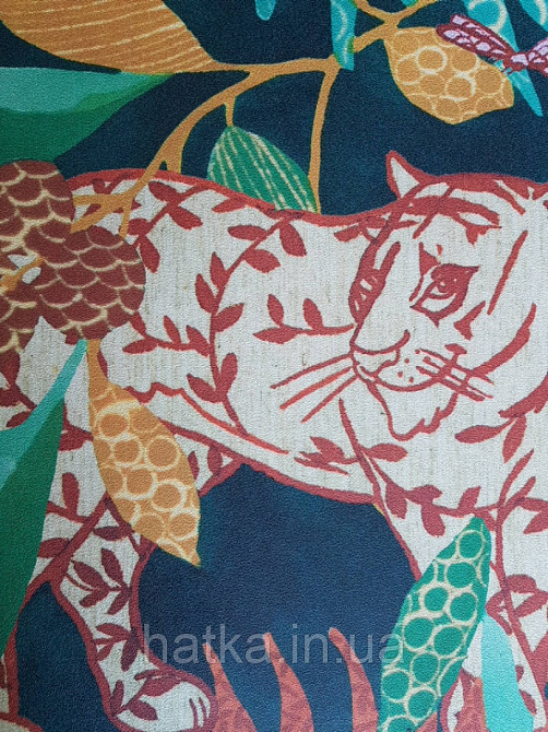 Обои виниловые на флизелине Marburg 0.53х10 New modern детские джунгли растения бабочки животные тигры пантеры Киев - изображение 4