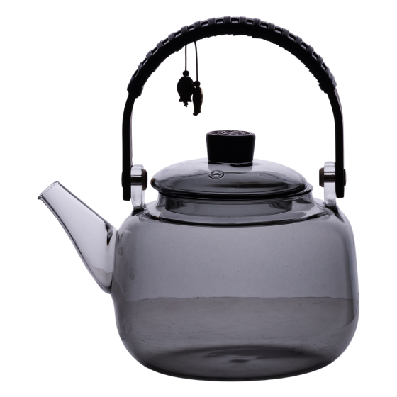 Yiwu Заварник скляний для чаю 0.8 л Заварний чайник для заварювання з дерев'яною ручкою чорний Коломыя