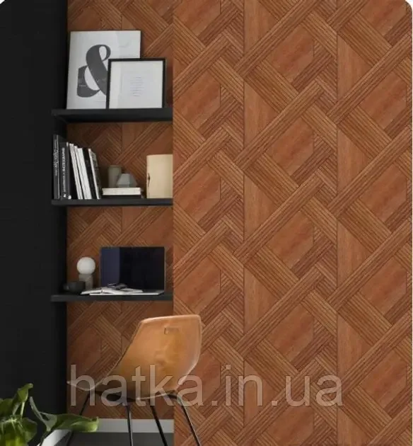 Шпалери вінілові на флізеліні Rasch Clasik 0,53х10 під дерево під паркет структурні коричневі Київ - фото 2