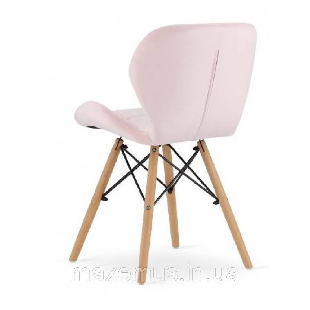 Кухонний стілець В-531 велюр м'який табурет на ніжках в вітальню обідній стілець на кухню рожевий Мостиська - фото 3