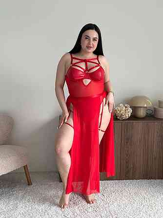 Сексуальне жіноче боді plus size зі спідницею та гартерами великих розмірів на бретельках із відкритою спиною з кісточками червоне Одеса