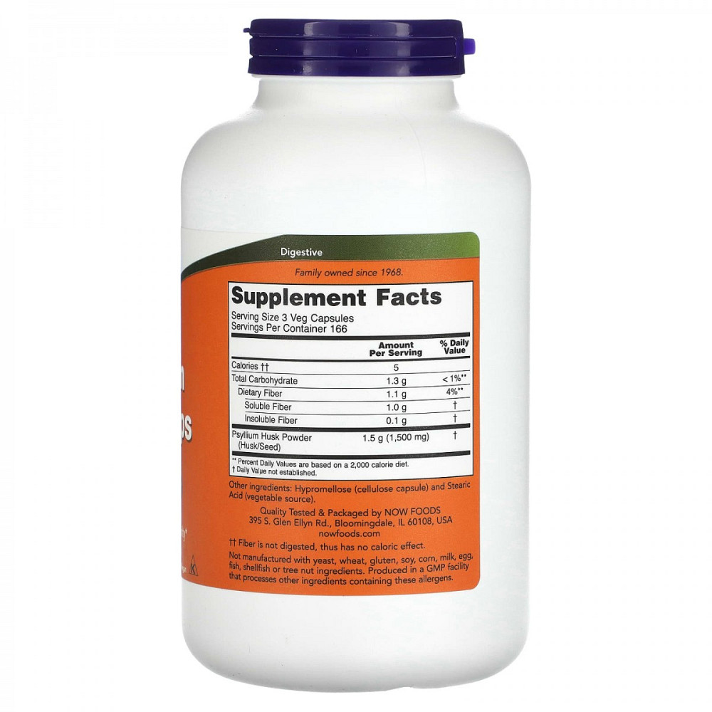 Псилліум Now Foods Psyllium Husk Caps 500 mg - 500 vcaps Луцьк - фото 2