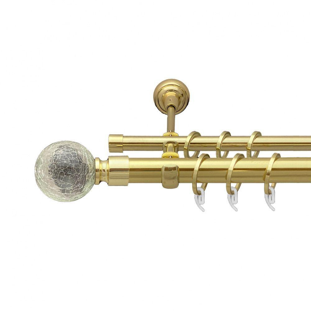 Карниз Orvit Сепія металевий дворядний відкритий гладка труба кільце фасонне металеве  Золото 25\16 мм 240 см Львов - изображение 1