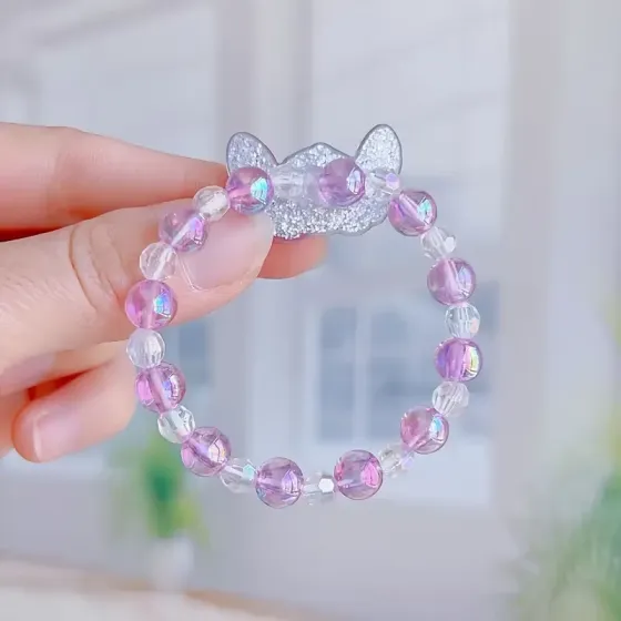 Парные браслеты для друзей «Стич и Энджи» из декоративных бусин Киев