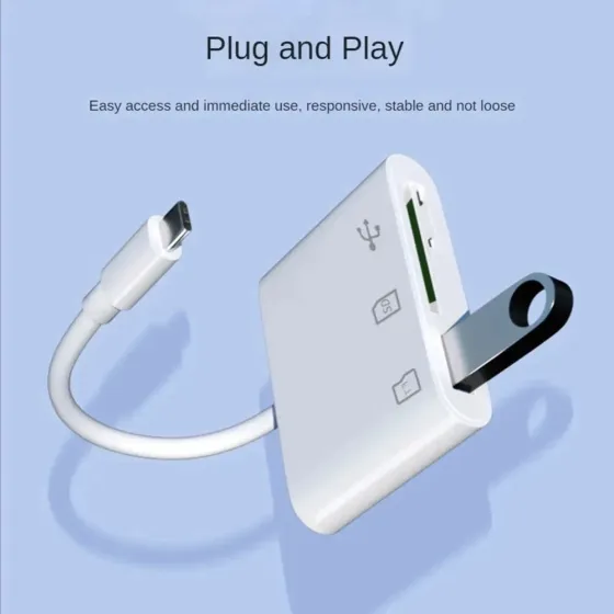 Адаптер Type C кардридер USB TF SD (белый) Запорожье