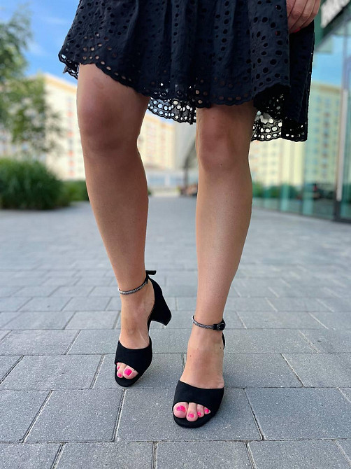 Meideli Босоніжки жіночі чорні MEIDELI L8902-28 літні, еко-замша / Модні босоніжки на підборах Коломыя - изображение 7