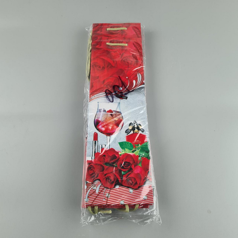 Пакет паперовий подарунковий під пляшку 12/9/36 (артBUT-01) (12 шт.) Харків - фото 2