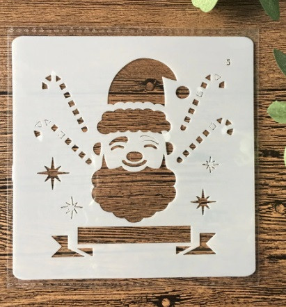 Трафарет для нового года декоративный 13 на 13 см серый Киев - изображение 1