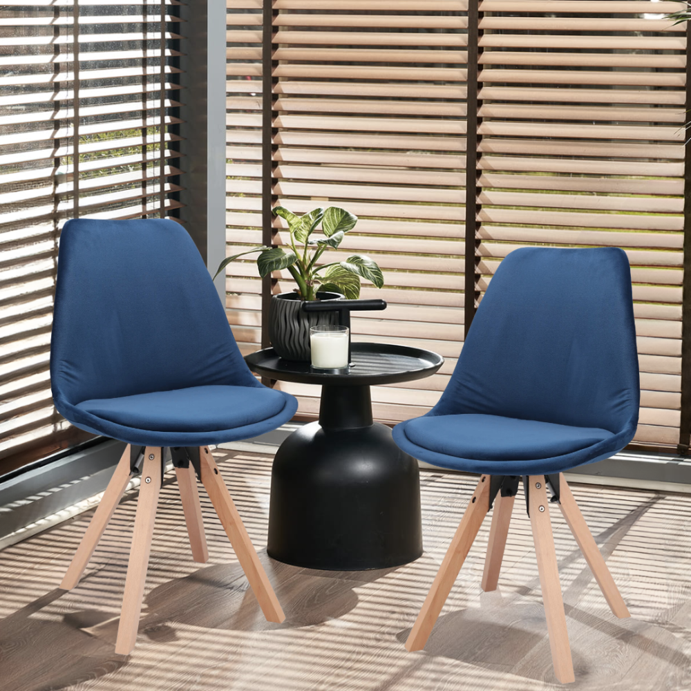 Стілець Saida Jumi у скандинавському стилі з дерев'яними ніжками синій Київ - фото 9