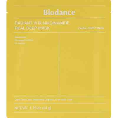 Маска для лица Biodance Radiant Vita Niacinamide Real Deep Mask 34 г (8809937361459) Винница
