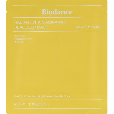 Маска для обличчя Biodance Radiant Vita Niacinamide Real Deep Mask 34 г (8809937361459) Вінниця - фото 1
