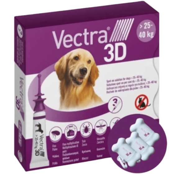 Ceva Вектра 3D Vectra 3D капли для собак от кліщів і бліх 25,1-40 кг, 3x4,7 мл Київ
