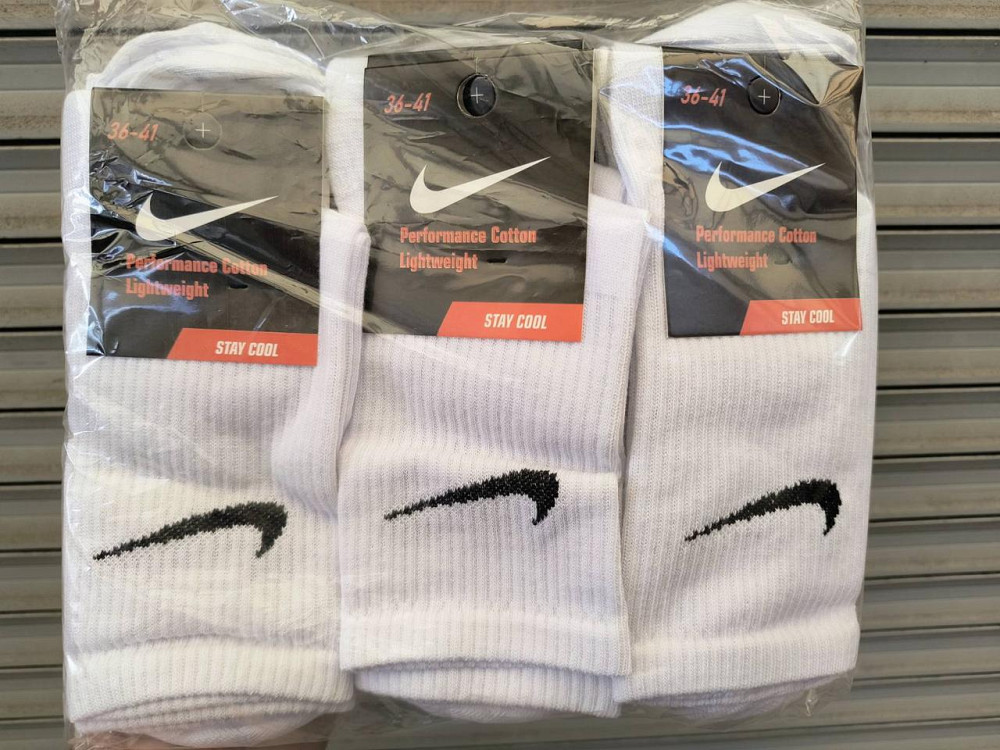 Набор высоких белых мужских хлопковых носков 4 штук Nike socks 4GQ 36-41 Киев - изображение 2