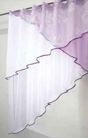 Кухонная занавеска VR-Textil № 00к сиреневый с белым 280х170 см (59-672) Киев