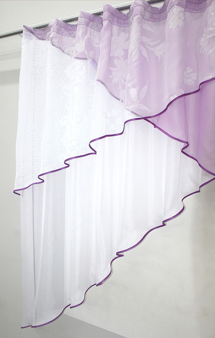Кухонная занавеска VR-Textil № 00к сиреневый с белым 280х170 см (59-672) Киев - изображение 4