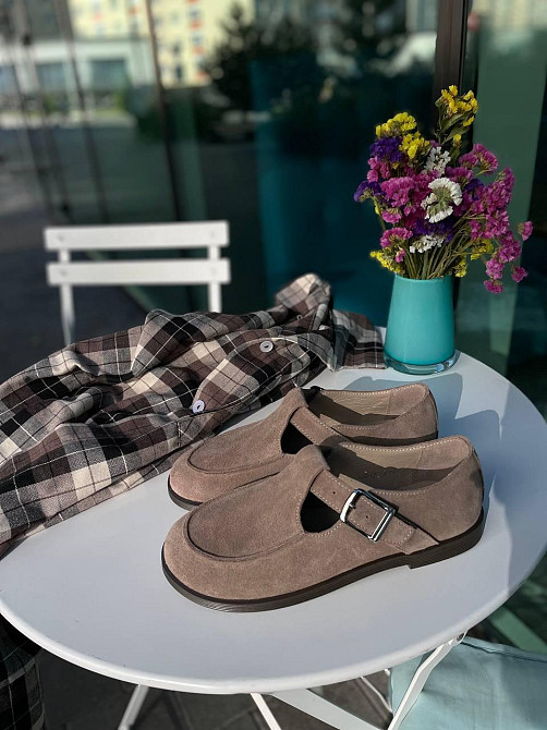 Vanessa Стильні замшеві лофери жіночі з ремінцем T-304-05 капучино весна-осінь р. 36-40 / Лофер Коломия - фото 9