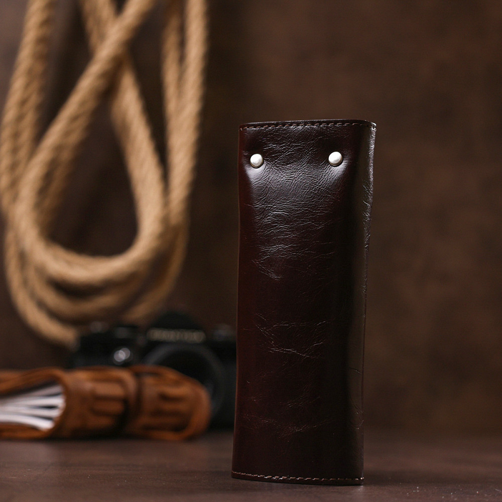 Зручна шкіряна ключниця Коричневий (SHVIGEL) Київ - фото 3