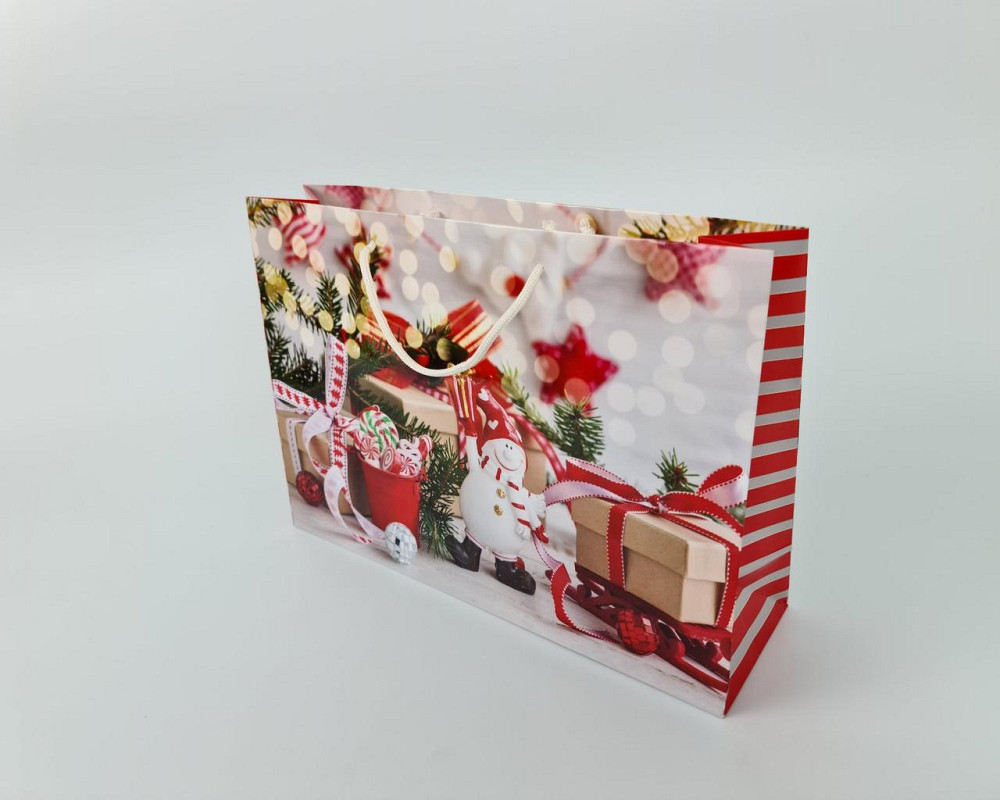 Бумажные пакеты большой горизонтальный 36/22/10  новоголний-07 (12 шт) Харьков - изображение 4