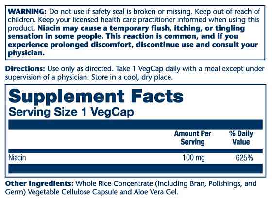Ніацин, Niacin, Solaray, 100 мг 100 капсул Київ