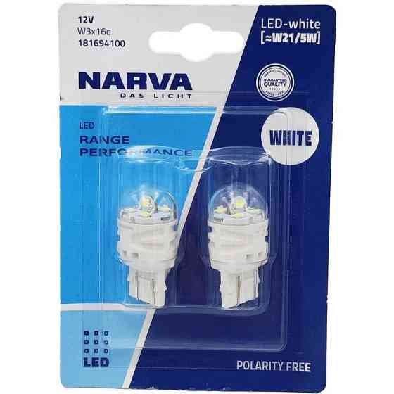 Комплект світлодіодних ламп NARVA 18169B2 W21/5W LED Range Performance 12V W3x16d WHITE 6000K (2 шт) Харків