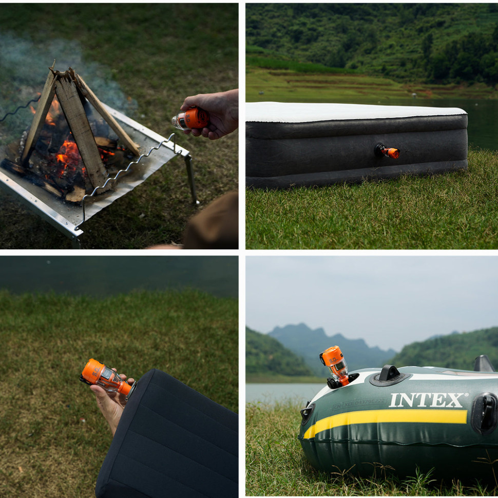 Насос-ліхтар кемпінговий Flextail Max Pump 3, помаранчевий Київ - фото 9