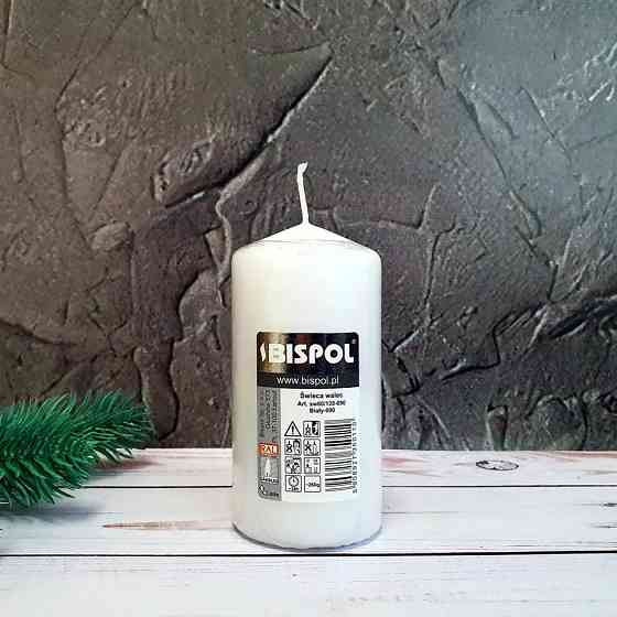 Свічка столова циліндр Bispol AURA Candles sw60/120-090 Білий Луцк