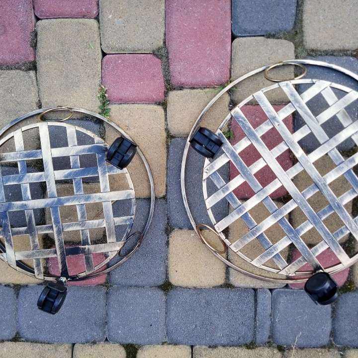 Подставка кованая для цветов на колесах на 1 вазон средняя, стойка под цветы, вазон Киев - изображение 10